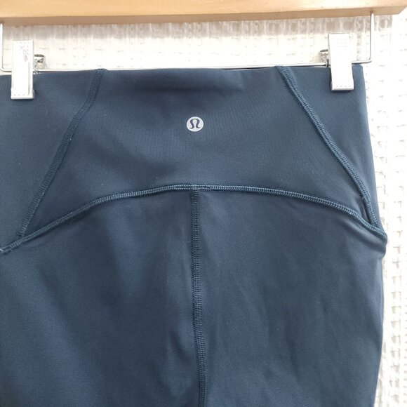 Lululemon Run Inspire Crop Leggings Navy Blue Size 4 Luxtreme Like New - Picture 11 of 13